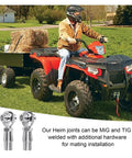 Two Piece Heavy Duty Heim Joint Rod Ends Steering Linkage Kit For Rock Crawlers And Trail Trucks shown on ATV with trailer.