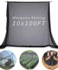Mosquito Netting 10x100 Ft Garden Mesh Netting For Plants DIY Backyard Balcony Patio Raised Beds Heavy Duty Polyester 40D Insect Bird Barrier Protects Vegetables And Flowers From Bugs And Animals