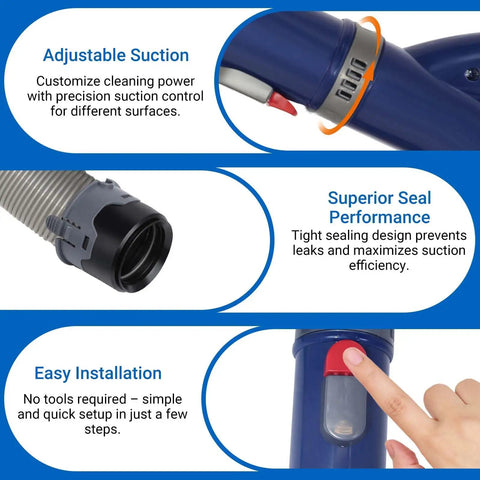 Shark Vacuum Hose Handle Replacement For NV350 NV351 NV352 NV355 NV356 NV357 NV370 High Pile Carpets And Area Rugs Adjustable Suction Detail