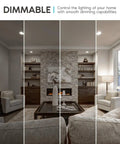 Living room with dimmable lighting showing A19 LED Bulb 75W Equivalent 1100 Lumens 4000K Cool White