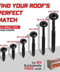 No 10 Pocket Hole Screws, 3 Inch, 300 Pieces, Black Square Drive Heavy Duty Wood Screws with varying sizes displayed