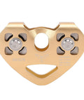 Front view of Heavy Duty Zipline Pulley Kit With Tandem Dual Trolleys For Cable Or Rope Lines 30 kN Capacity Aluminum Housing Stainless Bearings