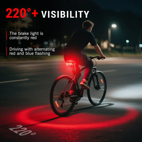 Ultra Bright E Bike Rear Light With 13 LED Beads For Night Riding 48V Tail Light USB Chargeable With SM Connector High Visibility For City And Mountain Roads Back Road Safety Taillight For Safer Rides In Any Weather
