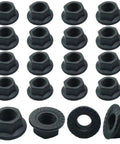 20Pcs M12 X 1.25 Serrated Flange Nut Set In Carbon Steel, Heavy-Duty Hex Flange Lock Nuts with rust-resistant bright black finish.