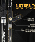 3 steps to adjust Lightweight Collapsible Trekking Poles With Telescopic Tri Fold Design Aluminum 7075 Walking Sticks