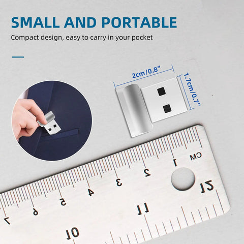 Portable Biometric Fingerprint Scanner USB Key For Quick Password Free Sign In On Windows 10 32 64 Bit With Ruler Scale