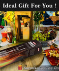 Pro Grade Stainless Grill Tools Set 3 Piece BBQ Utensils Spatula Tongs Fork With Insulated Glove box on picnic table