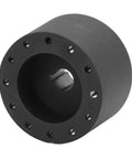 Top Tier Marine Boat Steering Wheel Hub Adapter 6 Bolt Pattern Fits Three Quarter Inch Tapered Keyway Shaft, black, detailed view.