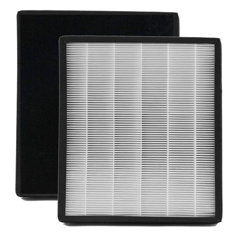 Front view of H13 True HEPA Replacement D Filter for Idylis air purifier models IAP-10-280, AC-2118 and AC-2123 with activated carbon filters.
