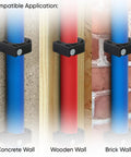 Highcraft half clamp with nail for 1/2 in PEX tubing; black, set of 3 for concrete/wood/brick walls