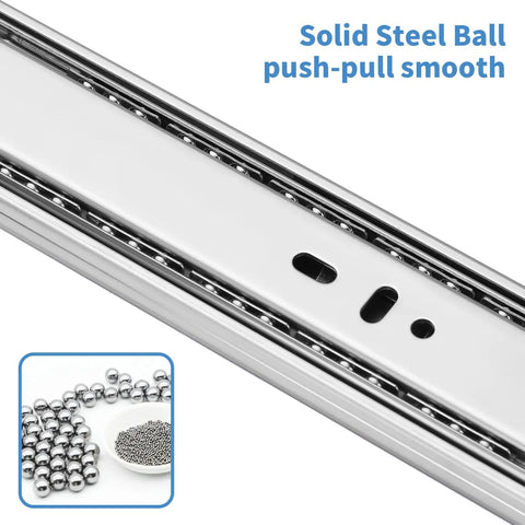 12 Inch Drawer Slides 4 Pairs Soft Close Full Extension Ball Bearing Side Mount Rails steel ball bearing close-up