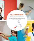 Superior Quality Reusable Paint Roller Brush Set With Thick Fiber Padding And Comfort Grip Handles For Smooth Wall Coverage and DIY use.