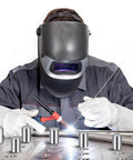 Ten Pack Welding Table Fixture Pins Five Eighths Inch By One Inch By One And A Half Inch Stop Alignment Square For Quick Setup Fixturing Kit And Essential Welding Table Accessories being used in welding setup.