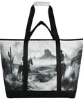 Western Desert Cowboy Insulated Cooler Bag With Large Compartment Leak Proof Thermal Tote featuring desert and horse design
