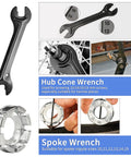 Hub cone and spoke wrench from 10 Piece Bike Repair Tool Kit for Mountain Biking Pro Grade Cycling Maintenance Set With Cassette Remover