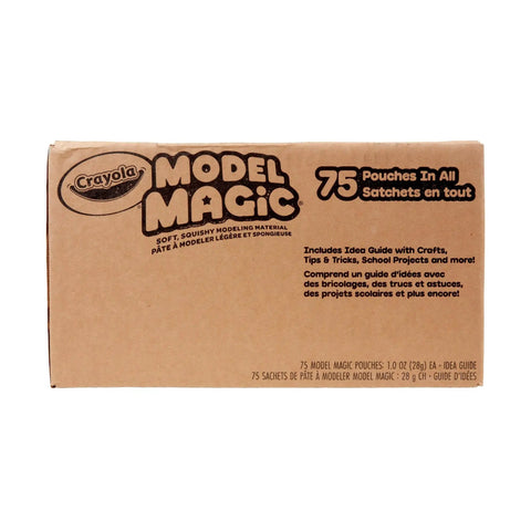 Box of Model Magic White Air Dry Clay 75 Pack 1oz Pouches for Kids Classroom Arts And Crafts Projects, Bulk Teacher Supplies