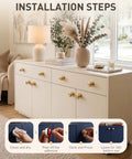 Installation steps for Six Pack Peel And Stick Cabinet Knobs Rose Gold Self Adhesive Drawer Pulls No Drill No Tools Needed.