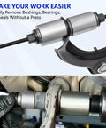 Close-up of 50 Piece Universal Pull And Press Sleeve Kit for Bearings Seals and Bushings Removal and Installation in use