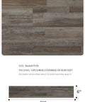 Driftwood Peel And Stick Vinyl Wall Planks For Easy Self Adhesive Wall Panels Waterproof Lightweight And Flame Rated 12 Pieces Covering 18 Square Feet Per Box Real Wood Texture For Quick DIY Remodel, showing plank dimensions and texture detail.