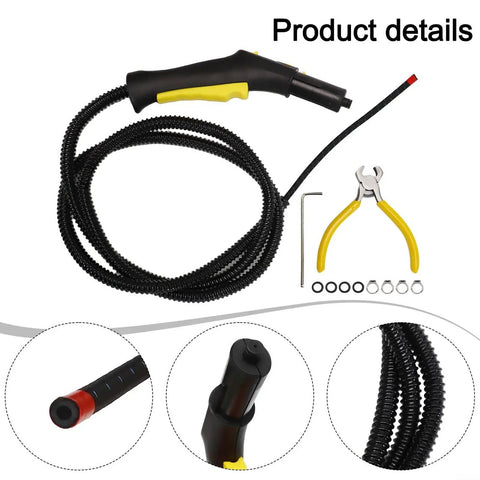 Replacement Hose For SC1 SC2 SC3 SC4 Steam Cleaners, Flexible Four-Foot High Temperature PVC Hose with accessories on display