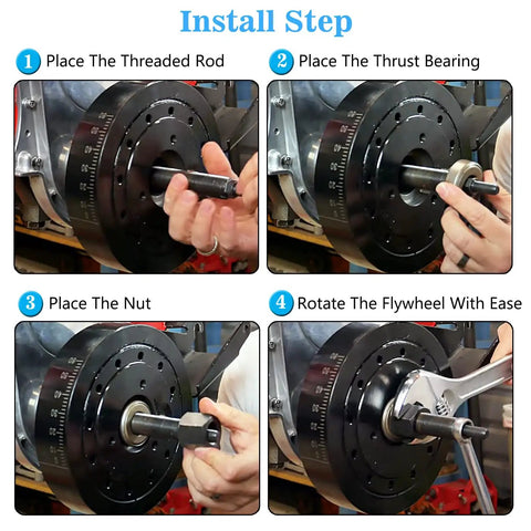 Chevy Harmonic Balancer Installation Tool for 350 Small Block and Big Block Cranks SBC BBC, step-by-step installation guide.