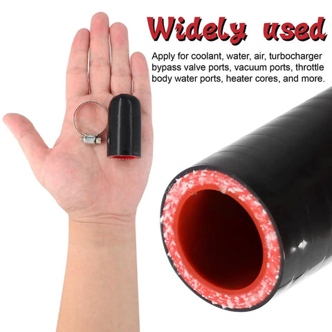 Heavy Duty Tough As Nails 4 Ply Reinforced Silicone Hose Cap End Plug Seven Eighths Inch ID 22mm 4 Ply Wall Thick 5mm Fits Turbo Bypass Valve Vacuum Leak Fix Throttle Body Water Port Heater Core Coolant Bypass Clamp Included in hand view