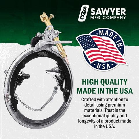 Heavy Duty Pipe Beveling Machine Featuring Quick Set Cutting Heads And A Rugged Hinged Saddle, made in the USA.