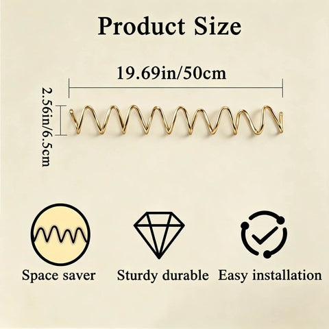 Heavy Duty Gold Wall Mounted Coat Rack With Sculpted Wavy Hooks Hanging Coats Hats Bags And Umbrellas Zero Clutter Bedroom Decor For Living Rooms And Bathrooms Top Shelf Build size and installation features.