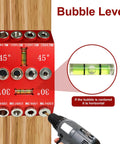 Multi Angle Drill Guide Jig With 30 45 90 Degree Options, Bubble Level, shown with drill on wooden post for angled holes
