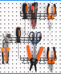 4 Piece Pegboard Tool Hooks Set With Stainless Steel Ring Hangers For Pliers And Small Tools, Easy Clip On Display Hooks Installed