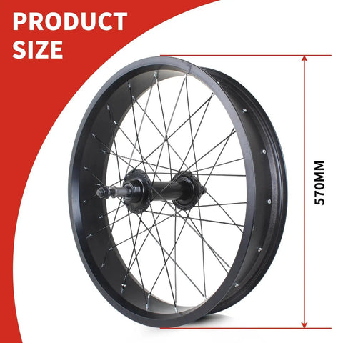 Fat Tire Front And Rear Wheelset For 20 24 26 Inch Bikes 4 Inch Wide Bead Grippy Beefy Snow Beach E Bike Disc Brake Quick Release