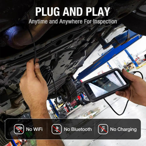 Using USB C Endoscope Camera With Light For IPhone Android And More 10 Foot Flexible Waterproof Borescope under car inspection.