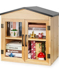 Outdoor Library Book Box Storage Small Wooden Cabinet For Neighborhoods And Schools To Swap And Share Books Flyers Newspapers And Art DIY Friendly Weatherproof Finish Paintable Wood Post Not Included front view