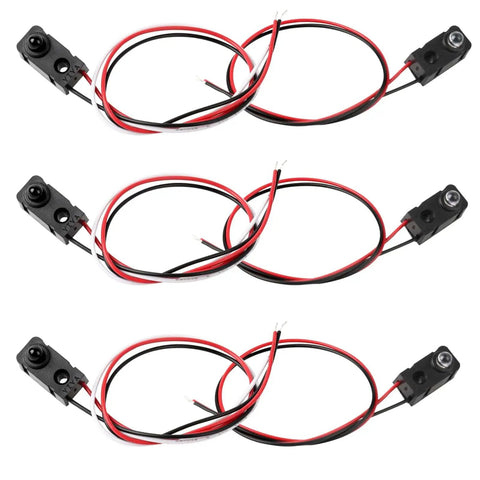 Three Pack Infrared Break Beam Sensor Switch Kit With Transmitter And Receiver, Photoelectric Sensor For DIY Electronics