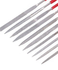 Diamond Needle File Set With Rubber Handles, 10 Pcs 120 Grit Grinding Trimming Files Kit For Woodworking Metalworking Glass Ceramic