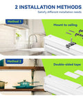 Linkable LED T5 Under Cabinet And Closet Light Bar 2Ft 9W 800 Lumens 4000K with ceiling mount and double-sided tape methods
