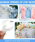 Clear Balloon Arch Clips Pack Of 20 Large Spring Clamps For Balloon Backdrops And Party Decor in hand and colorful arches