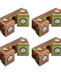 Heavy Duty Adjustable V Type Welding Clamps Stainless Steel Set Of 4 For Metalwork And DIY Projects Secure Hold Strong Grip viewed from above.