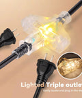 Auto Retracting 50 Foot Heavy Duty Cord Reel For Garage And Workshop, 14AWG 3C SJTOW Power Cord with lighted triple outlet