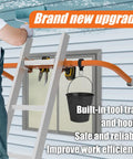 Heavy Duty Ladder Stabilizer With Tool Tray For Roof Gutter Cleaning Wing Span Stand Off Non Slip Rubber Bottom Feet Extended Ladder Accessory That Protects Walls From Scratches And Keeps Tools Handy, aluminum ladder with tool tray and hooks