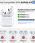 Crystal Clear Slim Protective Case For AirPods 4 And 5 Usb-C Versions 2024 Plus 2026 compatibility chart showing models.