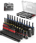 80 Piece Magnetic Impact Nut Driver Set With SAE And Metric Bits, Socket Adapters, Bit Holder, Wing Nut Driver, Universal Sockets