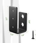 Black steel Heavy Duty 2x4 Door Bracket Open Bar Security Holder dimensions and screw, durable home security upgrade