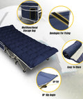 Heavy Duty Folding Camping Cot For Adults 600 Lb Max Load 28 Inch Wide With Removable Thick Mattress and storage bag