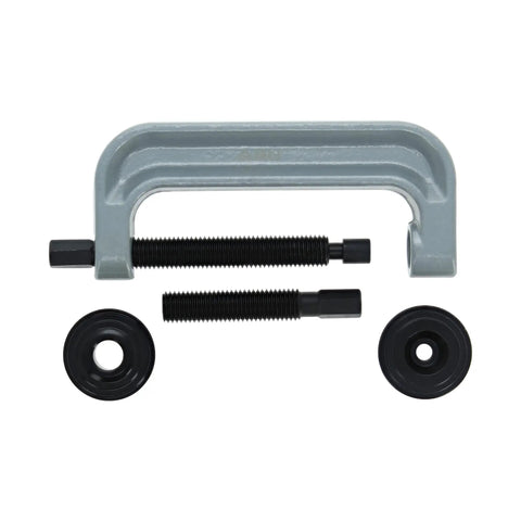 Heavy Duty Ball Joint Press Kit and Wheel Bearing Tool Set for Auto Suspension showing C-frame and adapters