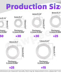 304 Stainless Steel Flat Washer Set, 175 Piece Assortment in 6 Sizes M4 M5 M6 M8 M10 M12, size chart