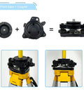 Components of Tribrach With Optical Plummet And Fixed Adapter Leveling Base Five Eighths Inch Eleven Thread Mount visualized in assembly.