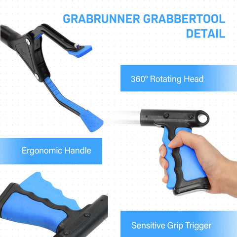 32 Inch Foldable Reacher Grabber Tool With Magnetic Tip For Seniors And Disabled Extra Strong Grip Super Handy For Easy Clean Up And Litter Pick Up Post Surgery Recovery Aid Blue