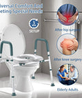 Straight Up Raised Toilet Seat With Cozy Padded Handles And Adjustable Height For Seniors Hefty 400 Pound Capacity Secure Elevated Riser.