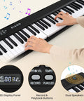 Playing the 88 Key Folding Keyboard Piano With Full Size Semi Weighted Action Digital Piano Packed With 1000 Timbres And 1000 Rhythms MIDI USB Sustain Pedal Lights Microphone Portable Electric Piano For Beginners